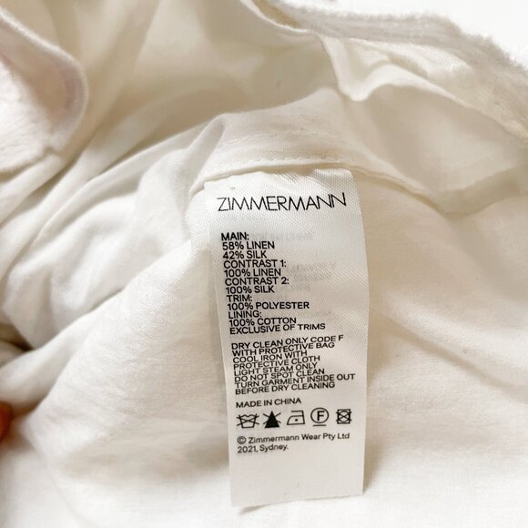 Zimmermann Luminous Embroidered Bodice Natural Size AU 3 US 10 - Picture 10 of 15